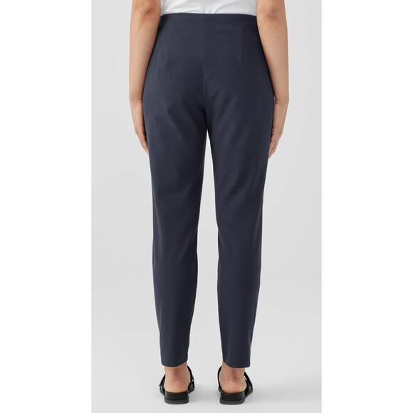 Eileen Fisher Slim Ankle Stretch Crepe Pant Nocturne Blue Womens Size Medium New - Picture 3 of 10